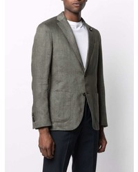 Blazer en lin vert foncé Lardini