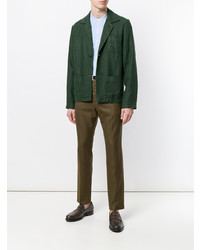 Blazer en lin vert foncé Doppiaa