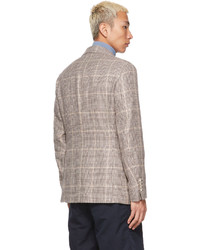 Blazer en pied-de-poule beige Brunello Cucinelli