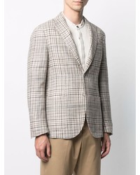 Blazer en pied-de-poule beige Barba