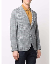 Blazer en pied-de-poule blanc et bleu marine Manuel Ritz