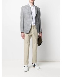 Blazer en pied-de-poule blanc et bleu marine Eleventy