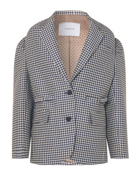 Blazer en pied-de-poule bleu marine