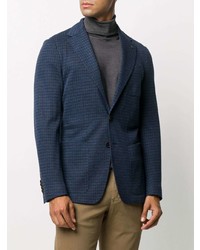 Blazer en pied-de-poule bleu marine Canali