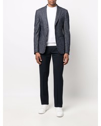 Blazer en pied-de-poule bleu marine Z Zegna