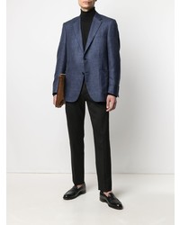 Blazer en pied-de-poule bleu marine Canali