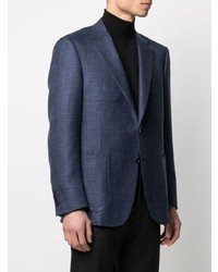 Blazer en pied-de-poule bleu marine Canali