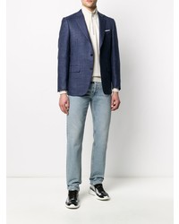 Blazer en pied-de-poule bleu marine Canali