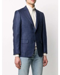 Blazer en pied-de-poule bleu marine Canali