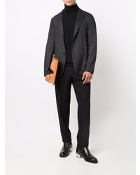 Blazer en pied-de-poule gris foncé Emporio Armani