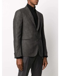 Blazer en pied-de-poule gris foncé Z Zegna