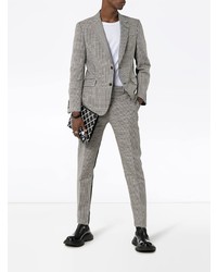 Blazer en pied-de-poule gris Alexander McQueen