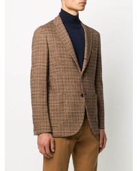 Blazer en pied-de-poule marron Drumohr