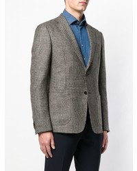 Blazer en pied-de-poule marron Z Zegna