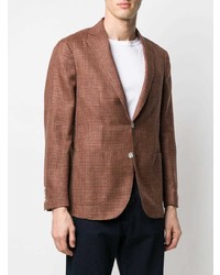 Blazer en pied-de-poule marron Barba