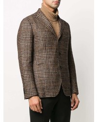 Blazer en pied-de-poule marron Tagliatore