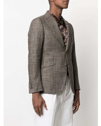 Blazer en pied-de-poule marron Maurizio Miri