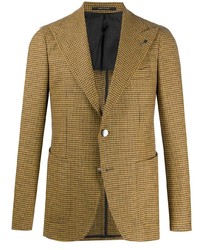 Blazer en pied-de-poule moutarde