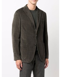 Blazer en pied-de-poule vert foncé Boglioli