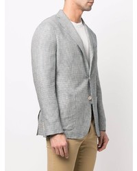 Blazer en pied-de-poule vert menthe Boglioli