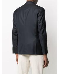 Blazer en satin bleu marine Brunello Cucinelli