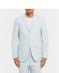 Blazer en seersucker bleu clair