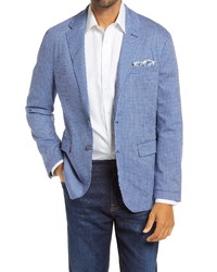 Blazer en seersucker imprimé bleu clair