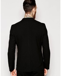 Blazer en seersucker noir Asos