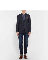 Blazer en soie bleu marine Richard James