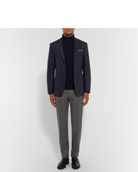 Blazer en soie bleu marine Canali