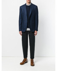 Blazer en soie bleu marine Caruso