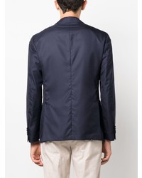 Blazer en soie bleu marine Lardini