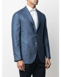 Blazer en soie bleu Barba