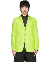 Blazer en soie chartreuse