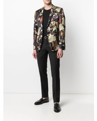 Blazer en soie imprimé noir Etro