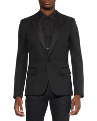 Blazer en soie noir Saint Laurent