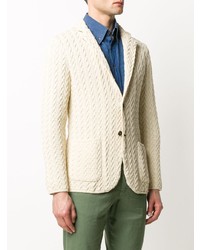 Blazer en tricot beige Lardini