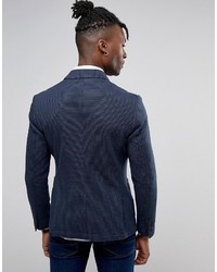 Blazer en tricot bleu marine Selected