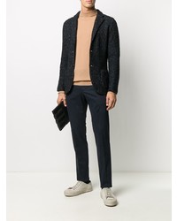 Blazer en tricot bleu marine Lardini