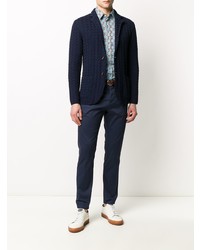 Blazer en tricot bleu marine Lardini