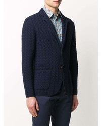 Blazer en tricot bleu marine Lardini