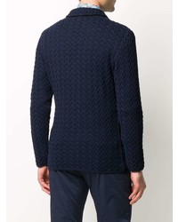 Blazer en tricot bleu marine Lardini