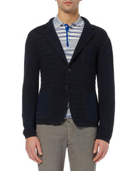 Blazer en tricot bleu marine Missoni