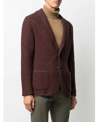 Blazer en tricot bordeaux Lardini