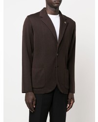 Blazer en tricot marron foncé Lardini