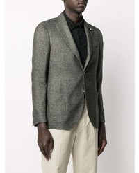 Blazer en tricot vert foncé Lardini