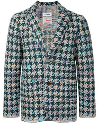 Blazer en tweed bleu canard