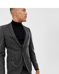 Blazer en tweed gris foncé Twisted Tailor