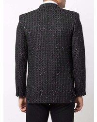 Blazer en tweed noir Saint Laurent