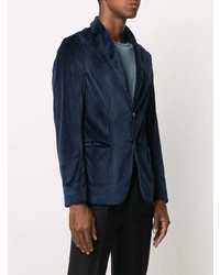 Blazer en velours bleu marine Emporio Armani